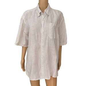 La Havana men’s  100% linen striped shirt size L